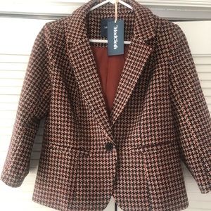 Houndstooth blazer jacket
